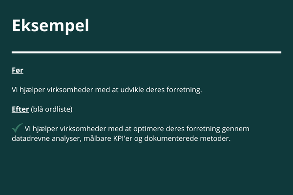 Eksempler fra den blå ordliste