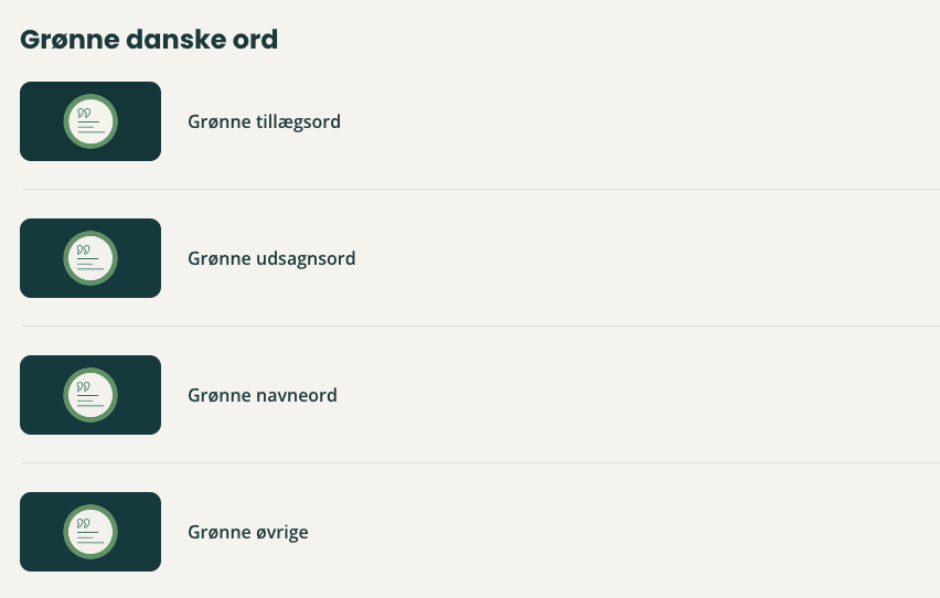 Grønne ord fra grønne ordlister